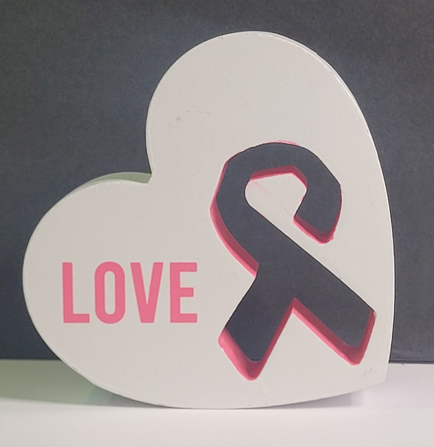 Love - Breast Awareness wooden desk decoration