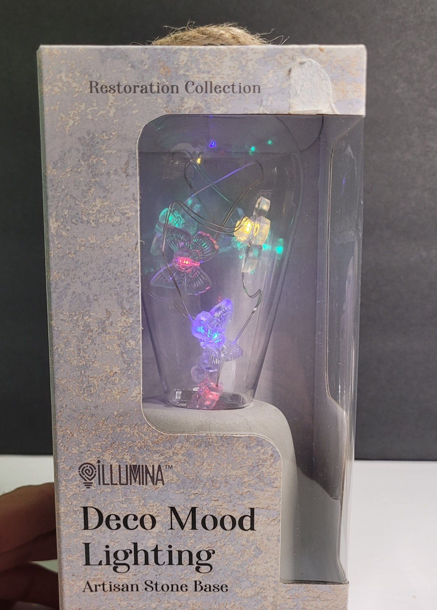 Deco Mood Lighting ( multi-colors) Butterflies Artisan Stone Base