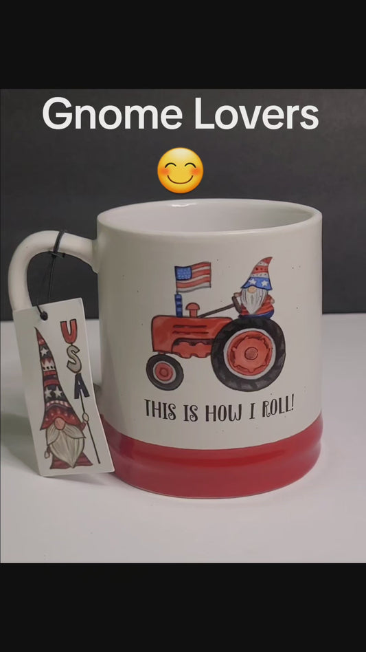 Gnome Mugs  " THIS IS HOW I ROLL " Set of 2