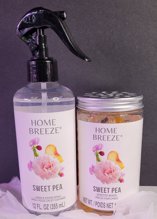 Sweet Pea Room Spray 12oz & Aroma Beads 10oz Set