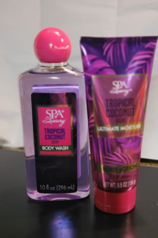Tropical Coconut Scented Body Wash & Lotion - 2pc Set