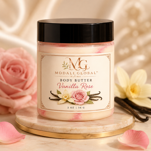 Modali Global Vanilla Rose Scented Body Butter 2oz