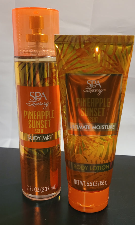 Pineapple Sunset Scented Body Lotion  & Mist Spray - 2pc Set