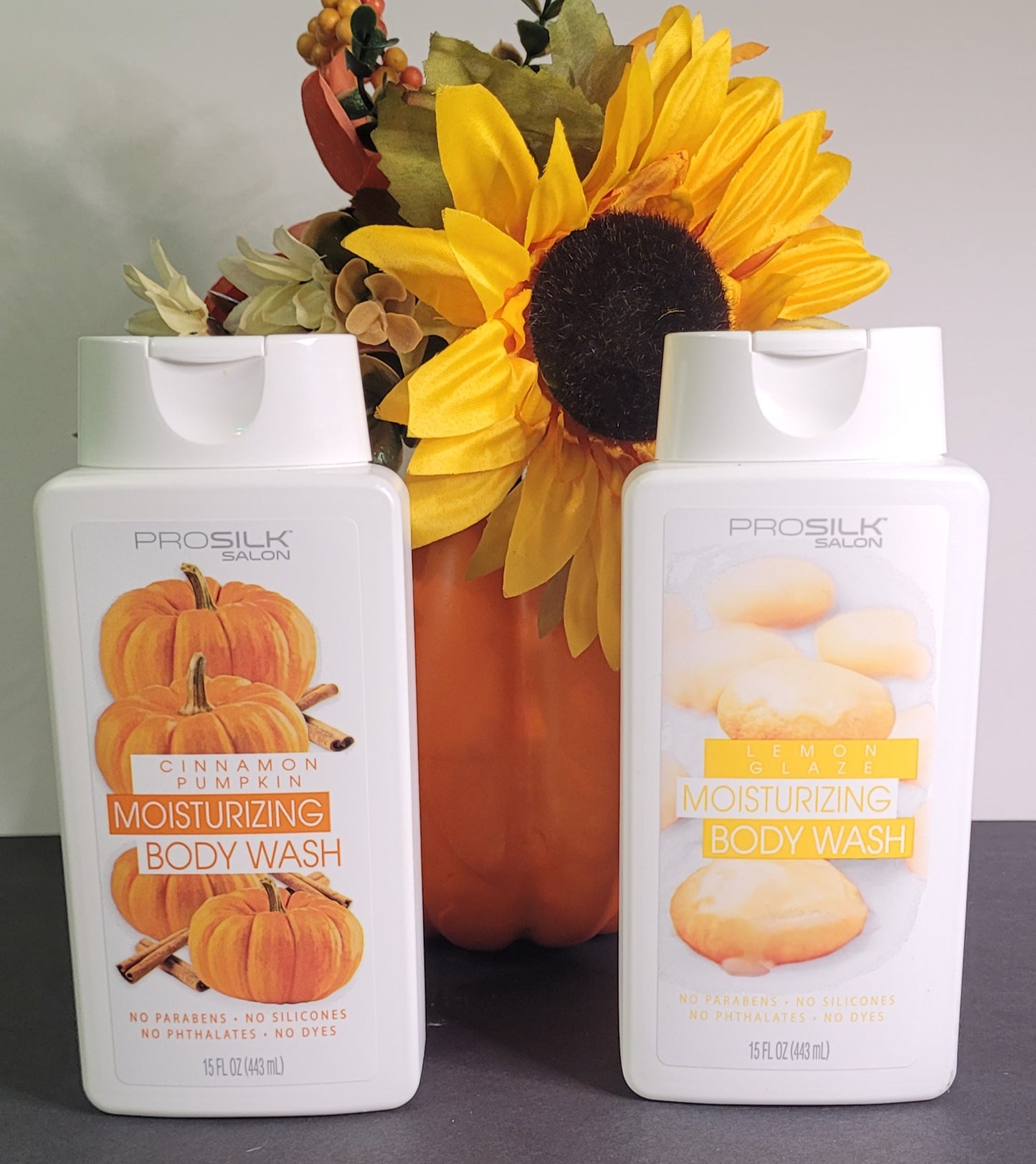 Pumpkin Scented Body Wash & Lemon Glaze Scented Body Wash 15oz each - 2pc Set