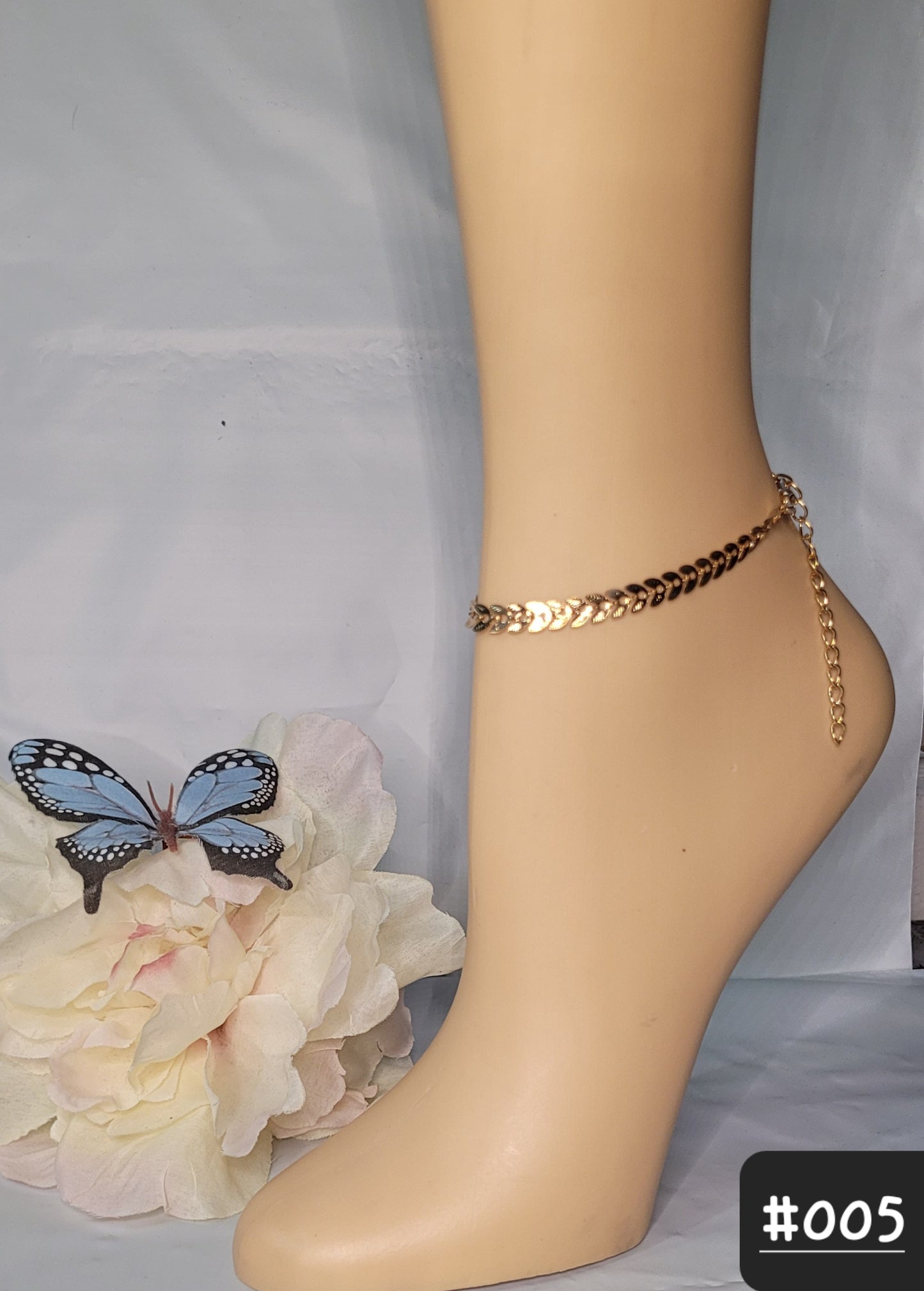Gold Plated Herringbone Anklet