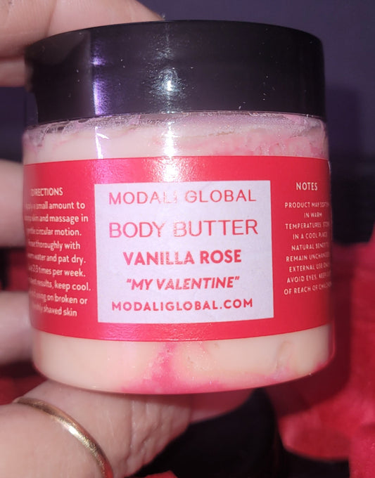Modali Global Vanilla Rose Scented Body Butter 2oz