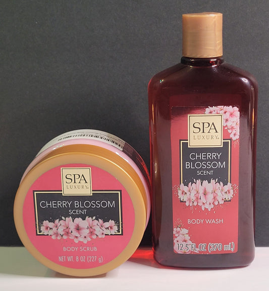 Cherry Blossom Body Wash & Body Scrub  ( Set of 2)