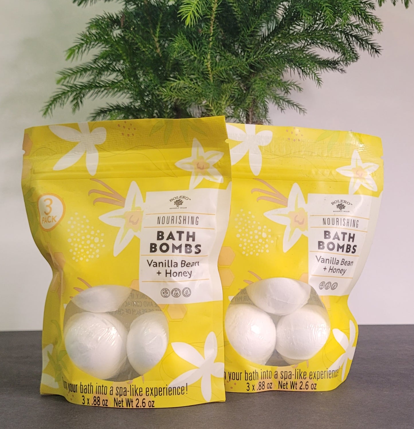 Vanilla Bean & Honey Scented Bath Bombs 2 pc set